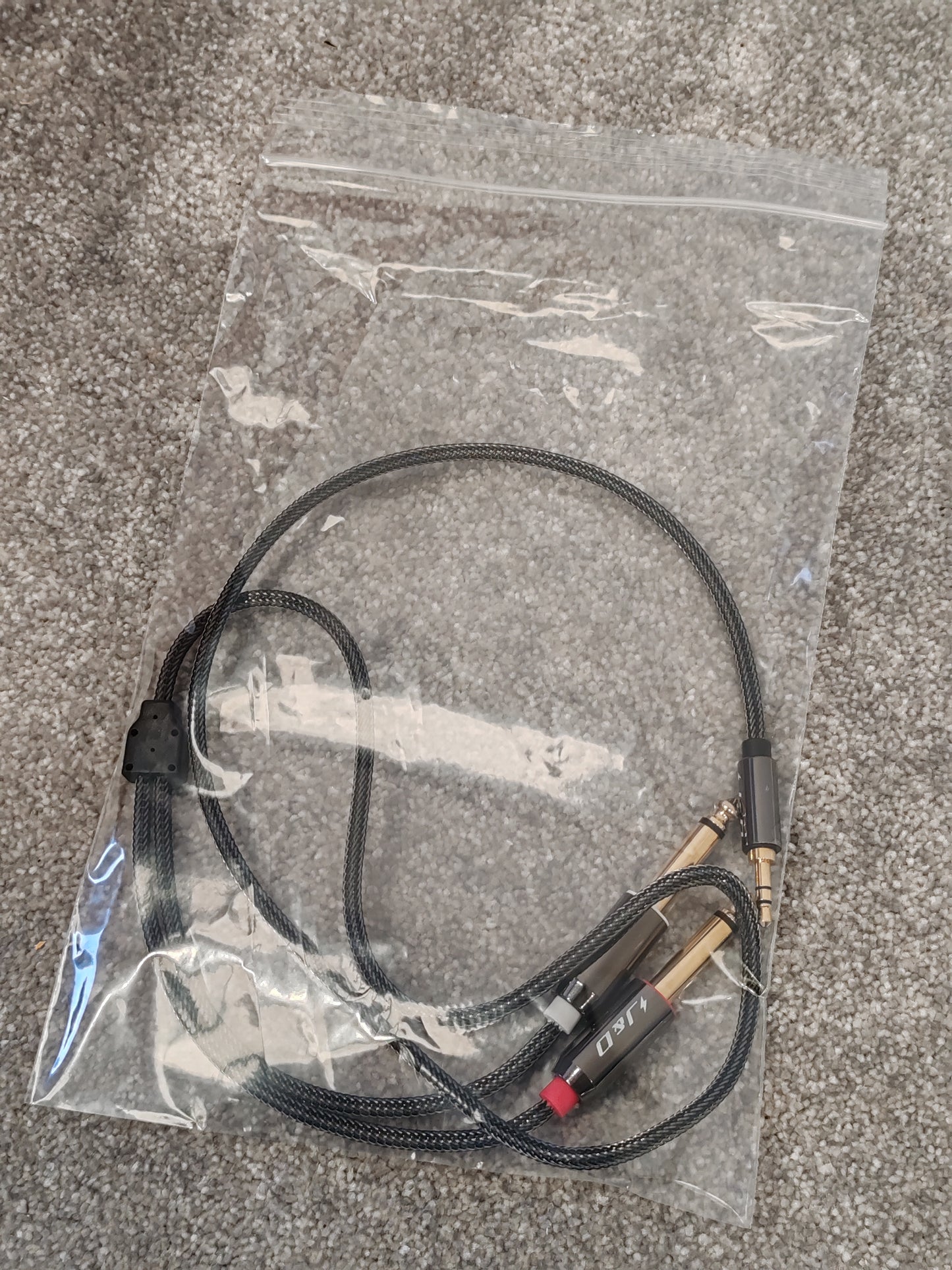 J&D High Performance Audio Cable - 3.5mm Stereo to 2x 1/4" TS Jack