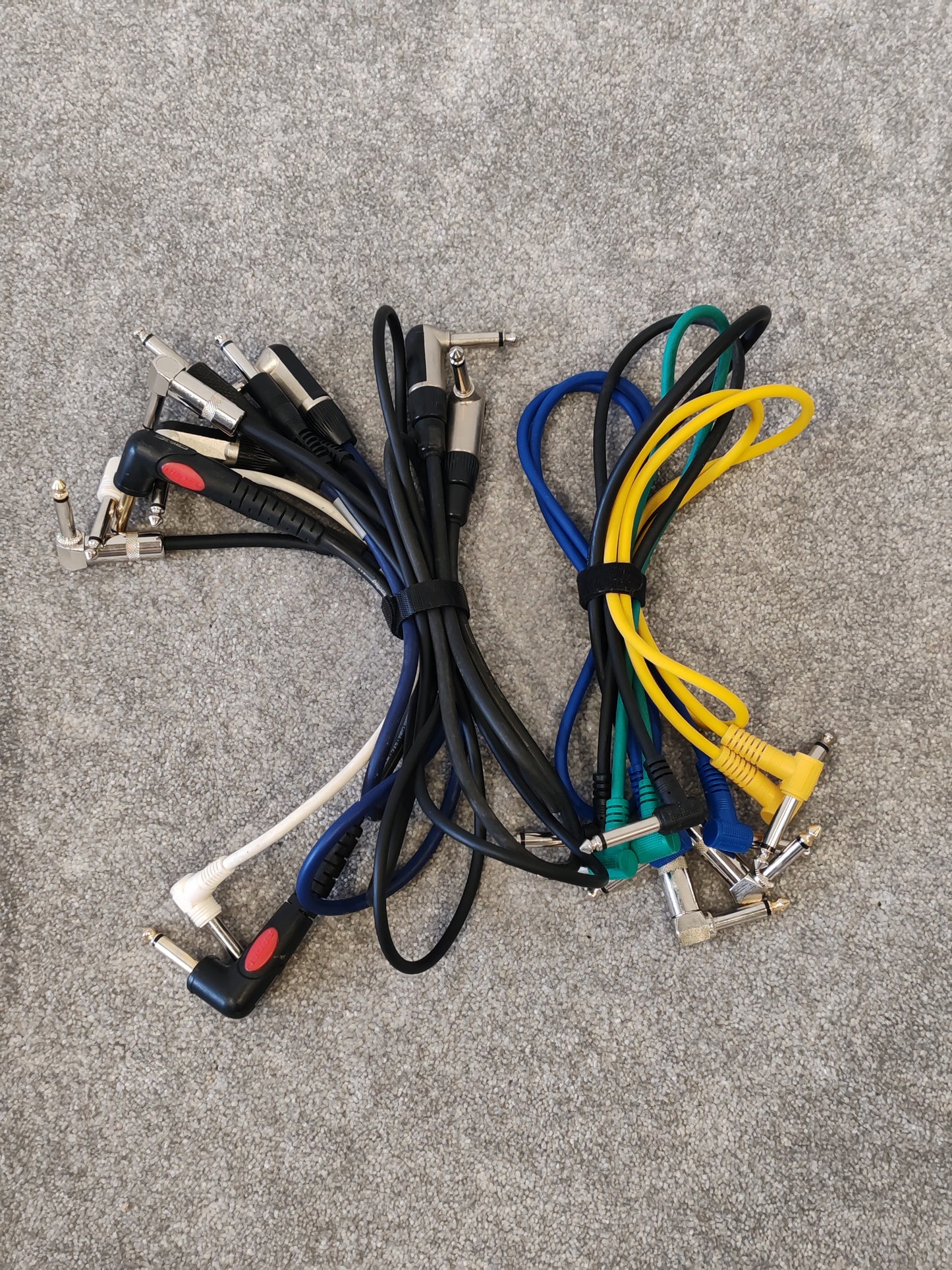 10x Electric Guitar Patch Cables 1/4" TS Mono, Various Lengths and Colours