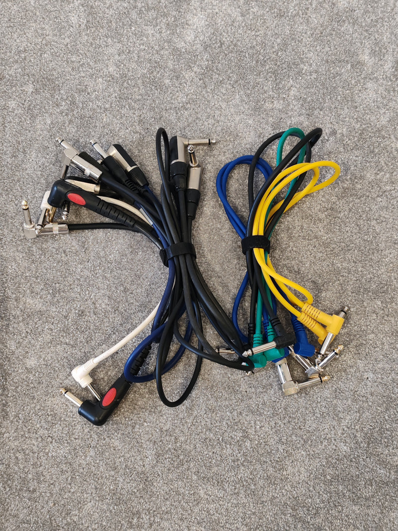 10x Electric Guitar Patch Cables 1/4" TS Mono, Various Lengths and Colours - image 1