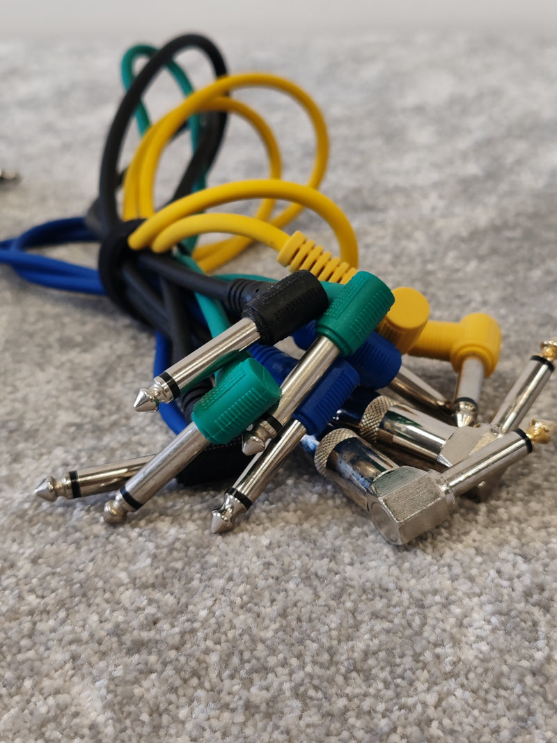 10x Electric Guitar Patch Cables 1/4" TS Mono, Various Lengths and Colours - image 2