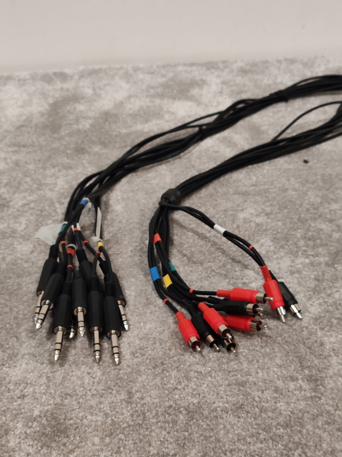 10 way RCA Phono to 1/4" TRS Stereo Van Damme Cable - 2.5M