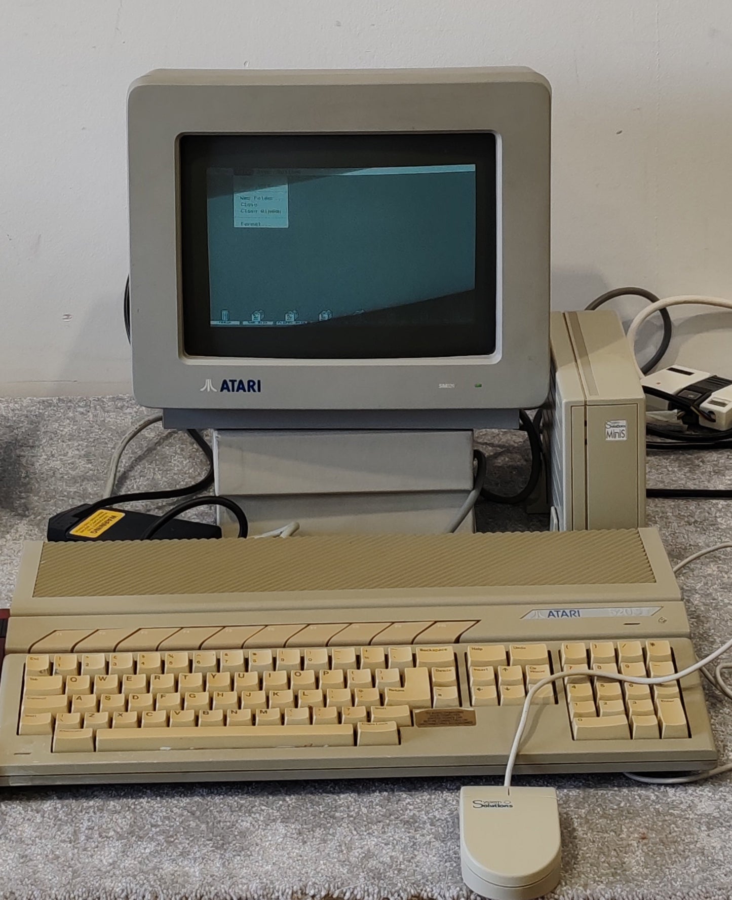 Atari 520 STE Music Production System w/ SM124 Monitor, 80MB Hard Drive, Mouse, Disks