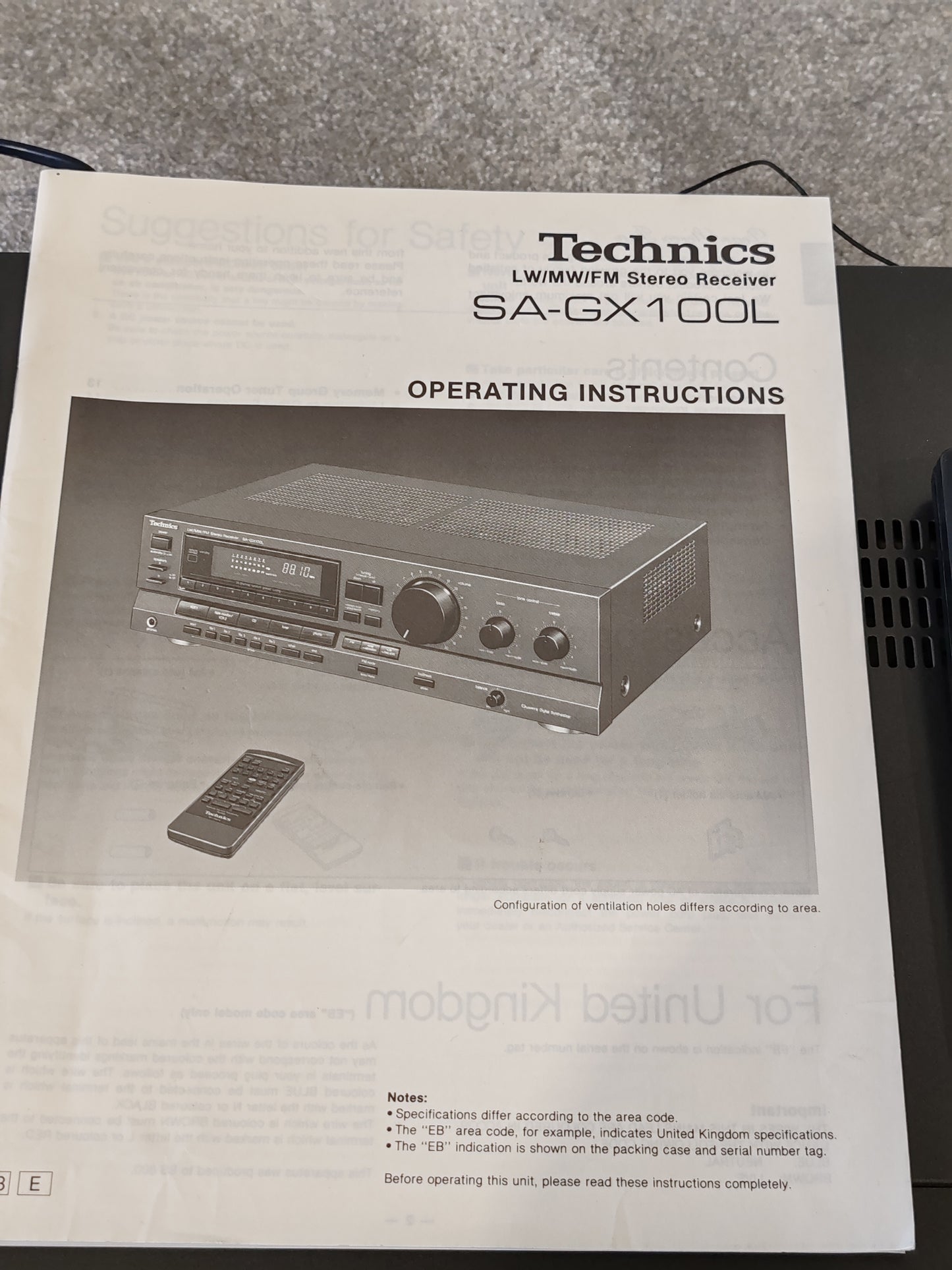 Technics SA-GX100L Stereo Receiver – Classic Hi-Fi Performance Very Good Condition