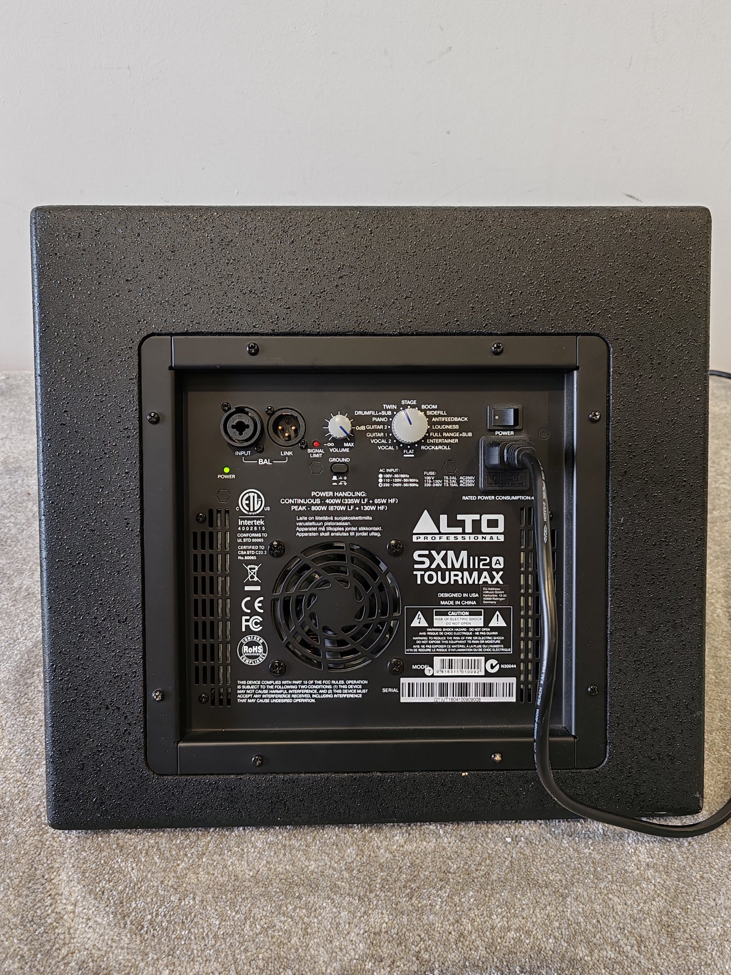 Alto Professional SXM112A TOURMAX Stage Monitor – 12" Coax Driver & Class D Amp – Very Good
