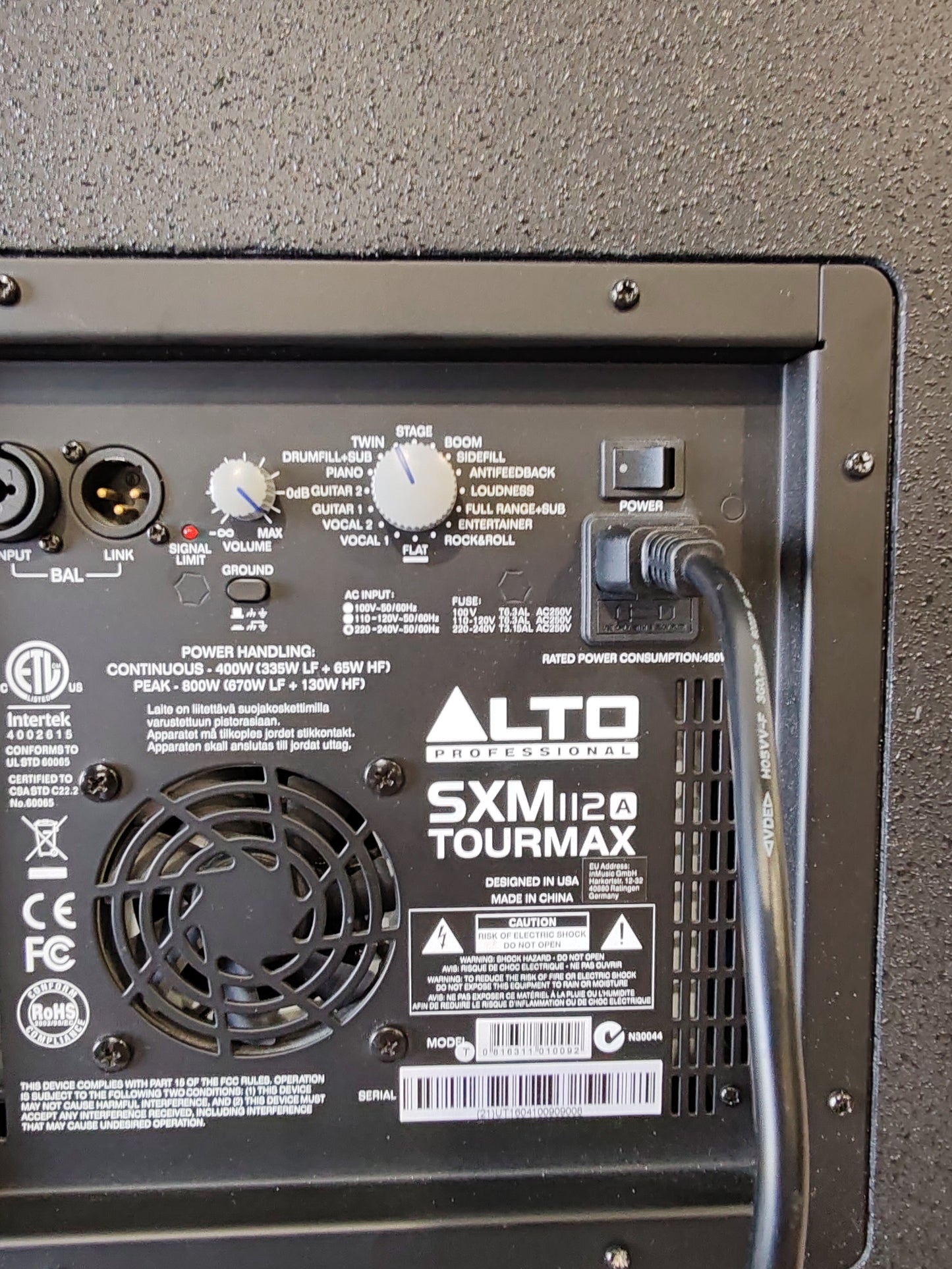 Alto Professional SXM112A TOURMAX Stage Monitor – 12" Coax Driver & Class D Amp – Very Good