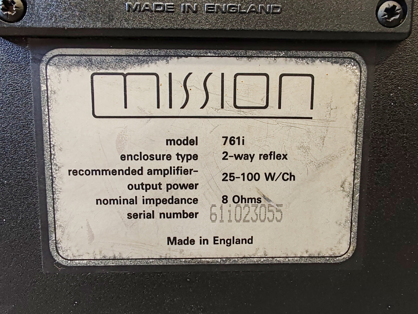 Mission 761i Matched Pair 75W Bookshelf Speakers – Fair/Good w/ Cosmetic Repairs, Fully Working