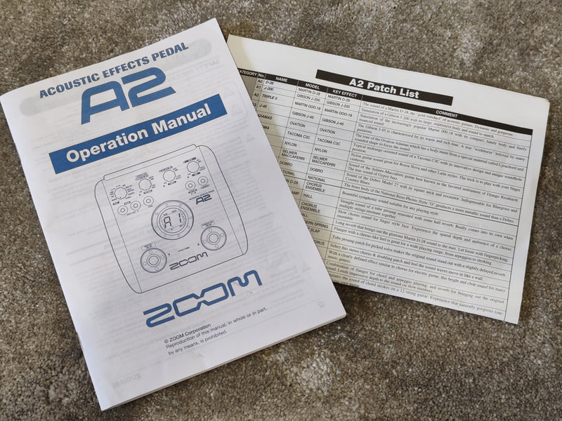 Zoom A2 - Acoustic Multi-Effects Pedal - Excellent w/ Original Box & Manual - image 10