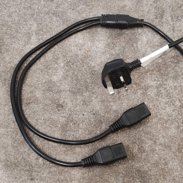UK 3-Pin Plug to Dual IEC C13 Power Splitter Cable – BS 1363 Mains to 2x Kettle Leads for PC, Monitor, Server, UPS