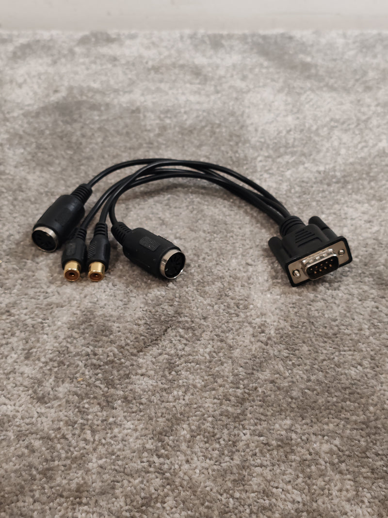 9 Pin D Sub Male TO 2X MIDI Female And 2X RCA Phono Cable - Multi-Connector Adapter - Very Good - image 2
