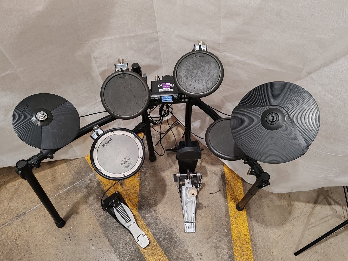 Roland TD-4 Electronic 5 Piece Drumkit - Dynamic Sound Module - Very Good w/ Power Supply