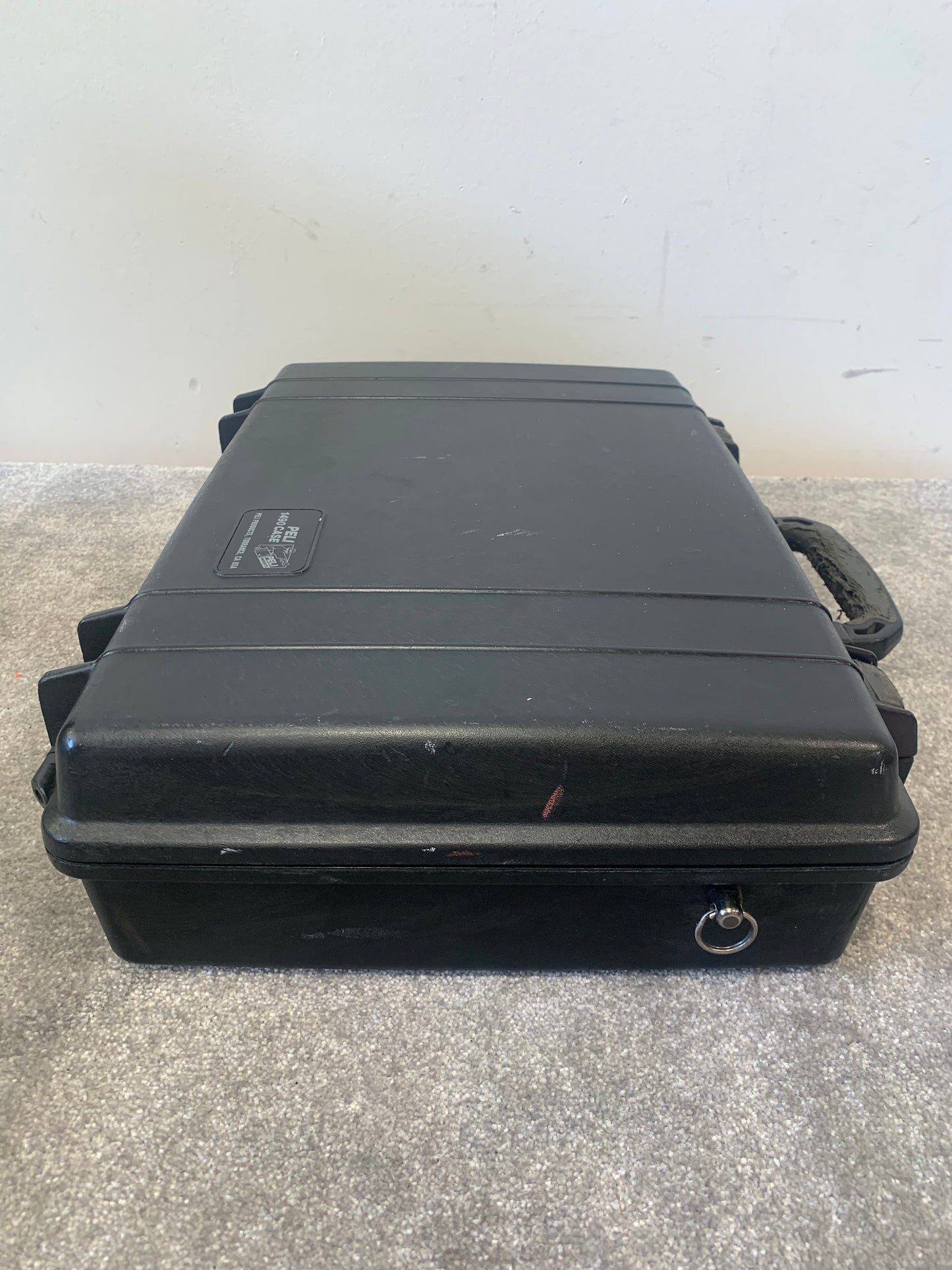 Peli 1490 Black Case – w/ Rubber Insert, File Pockets, Strap – Good