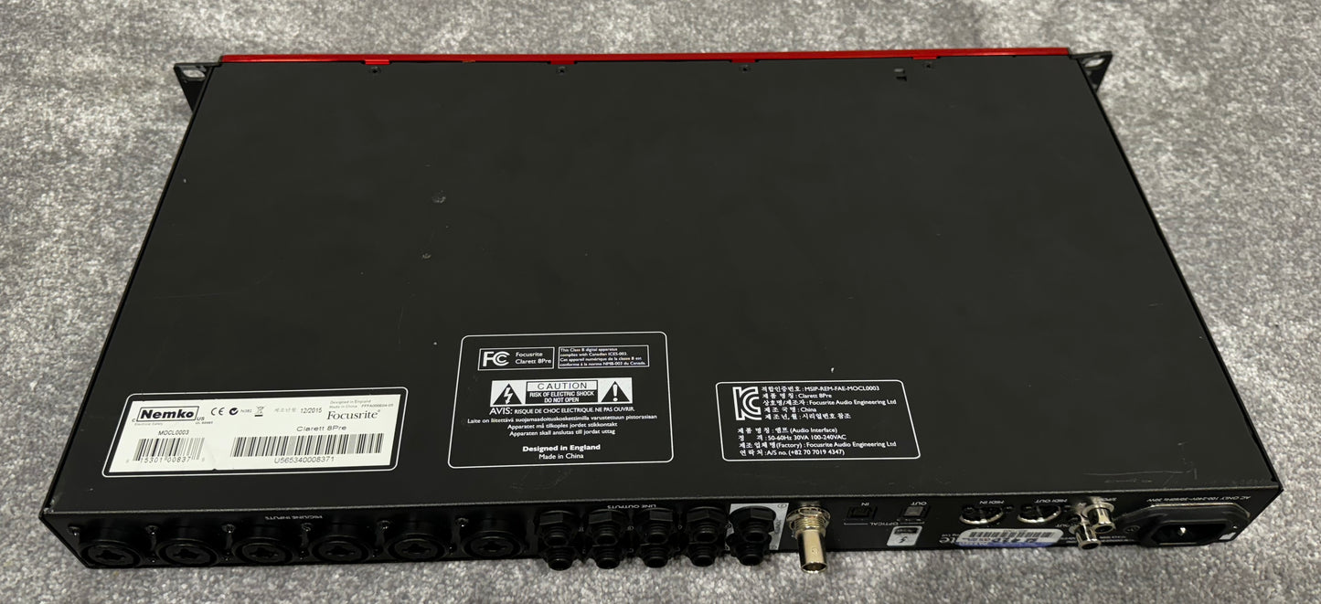 Focusrite Clarett 8Pre Professional Audio Interface