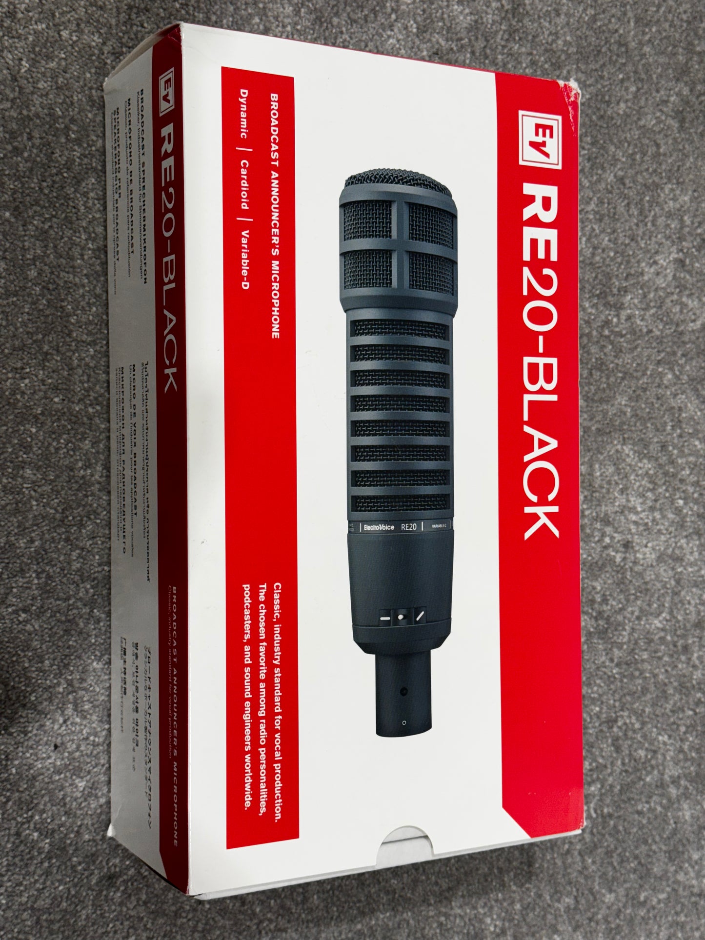 Electro-Voice EV RE20-Black - Dynamic Grand Diaphragm Microphone - Open Box New