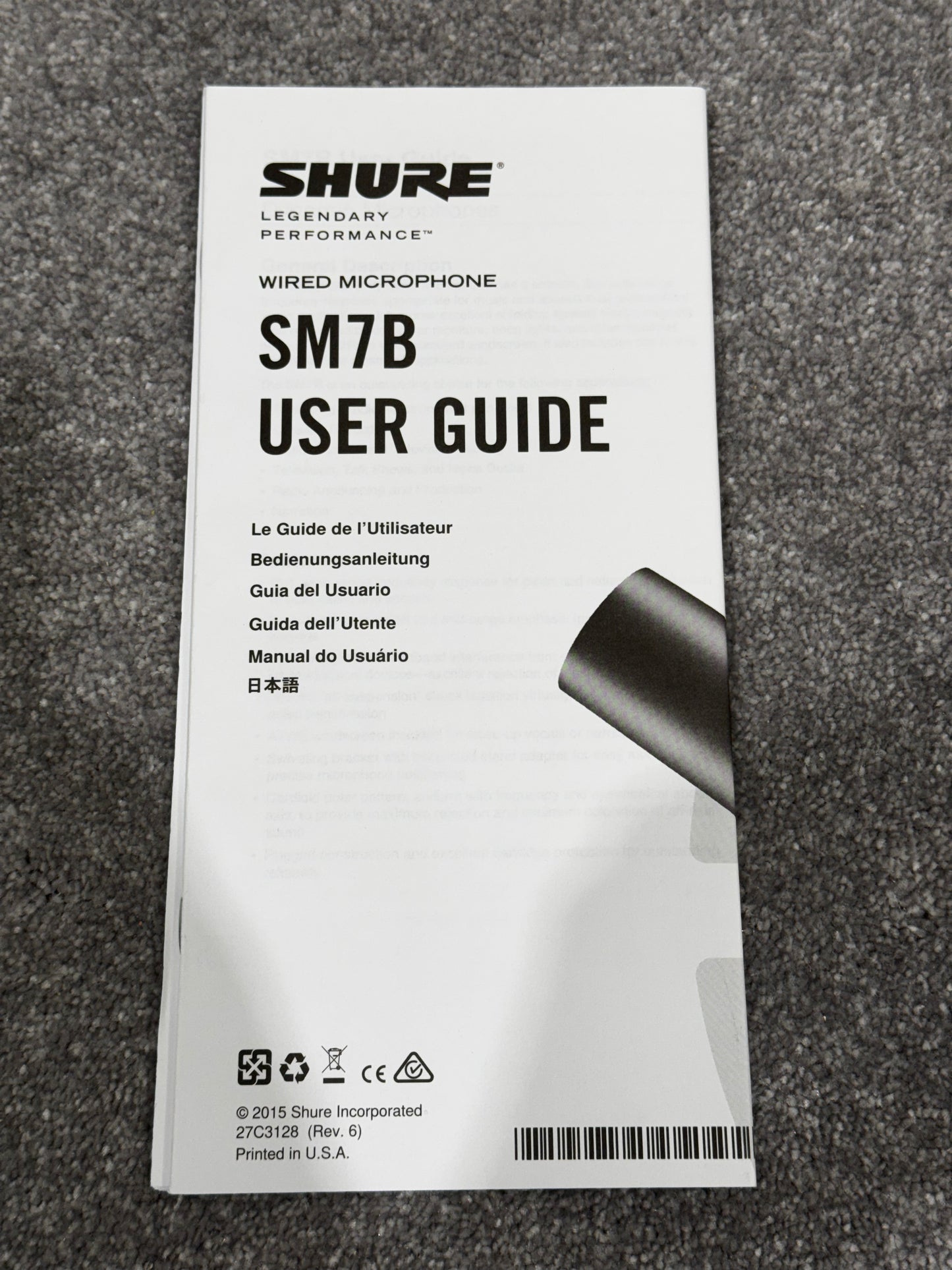 Shure SM7B Dynamic Studio Microphone - Open Box New