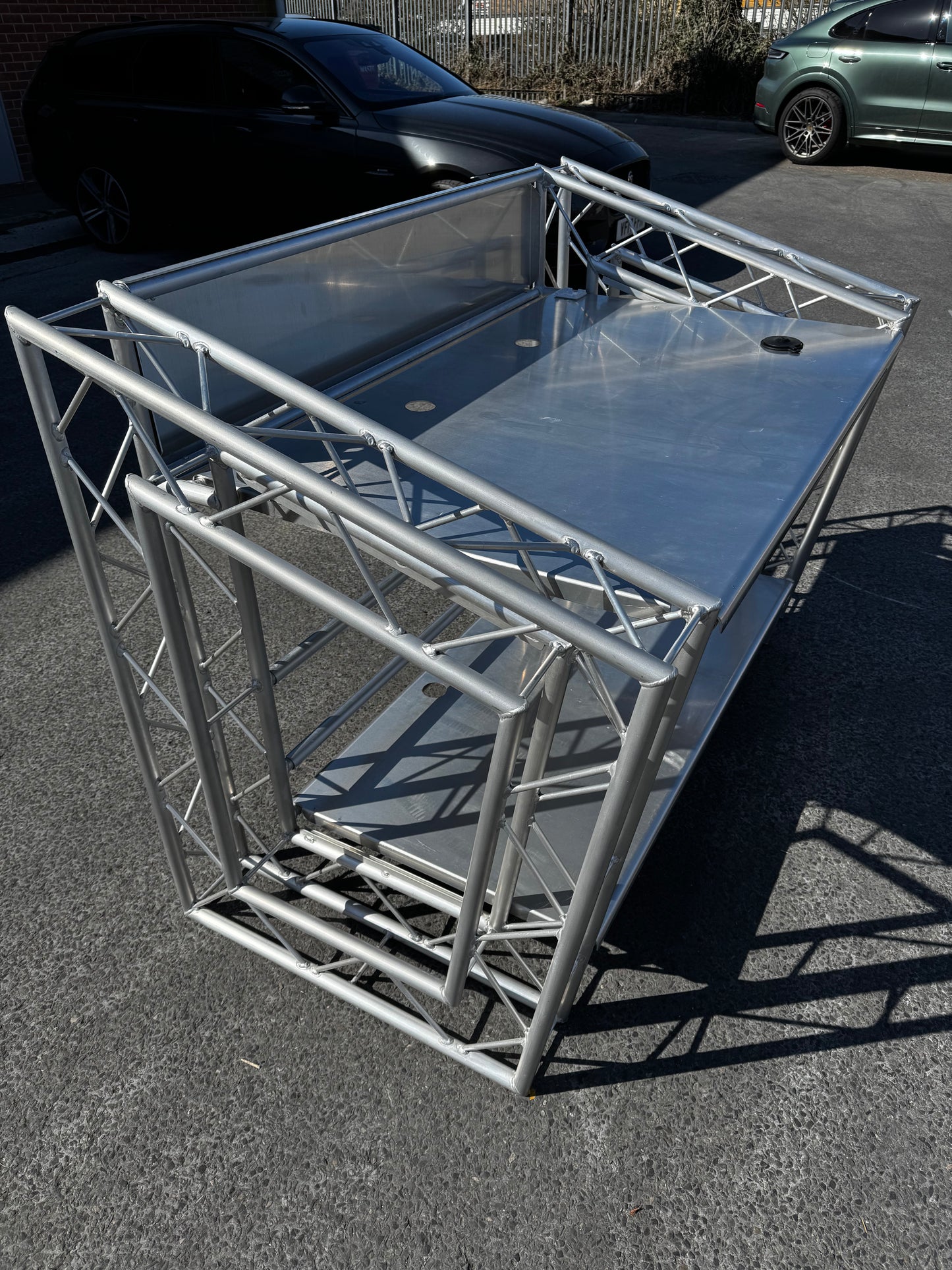 DJ Console Stand - Aluminum TRSS Truss Stand 2 Shelves Lite Console