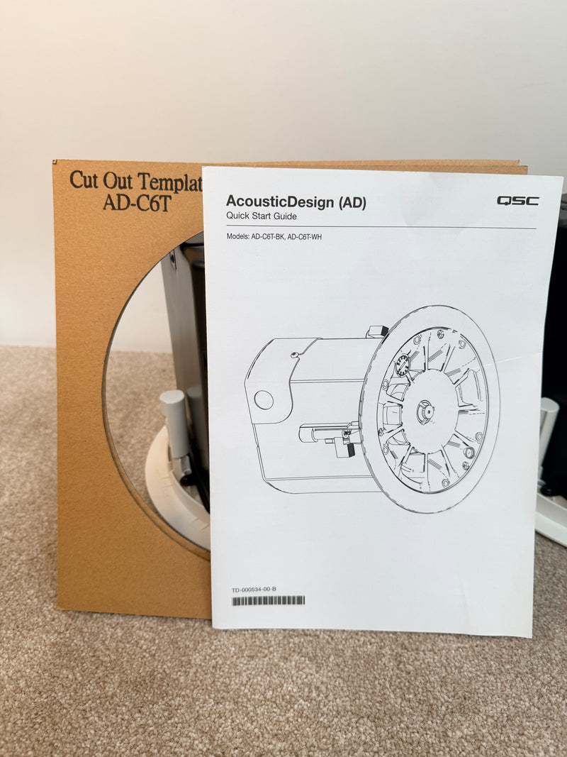 QSC AD-C6T-WH - Ceiling Loudspeakers (Pair - White) - Like New w/ Original Box & Installation Kit - image 7