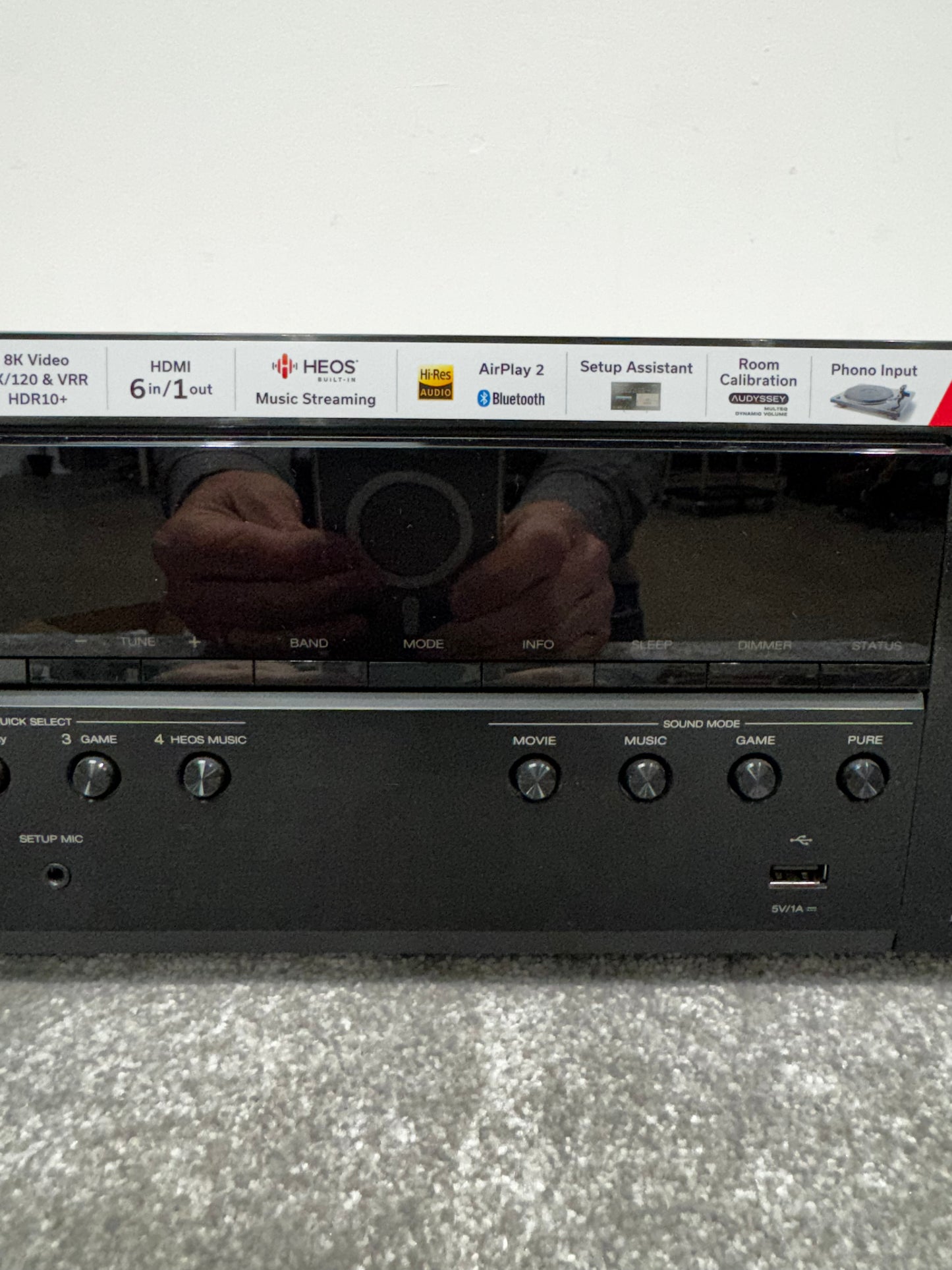 Denon AVR-S660H Integrated Network AV Receiver with Acm1hb Audyssey Setup Microphone