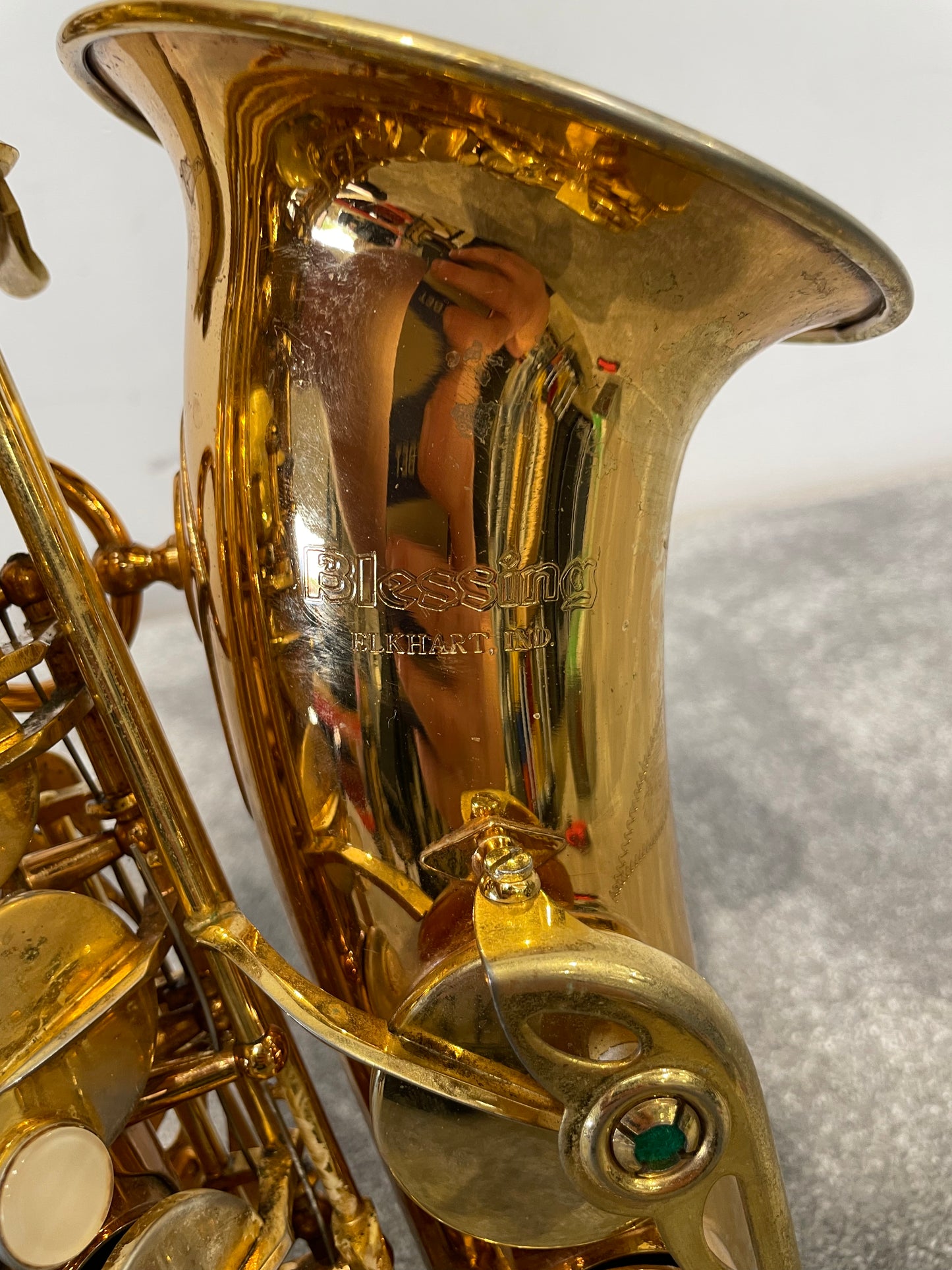 Elkhart Blessing Indiana USA Saxophone - Vintage Style, Gold Lacquer - Good w/ Hard Case & Accessories