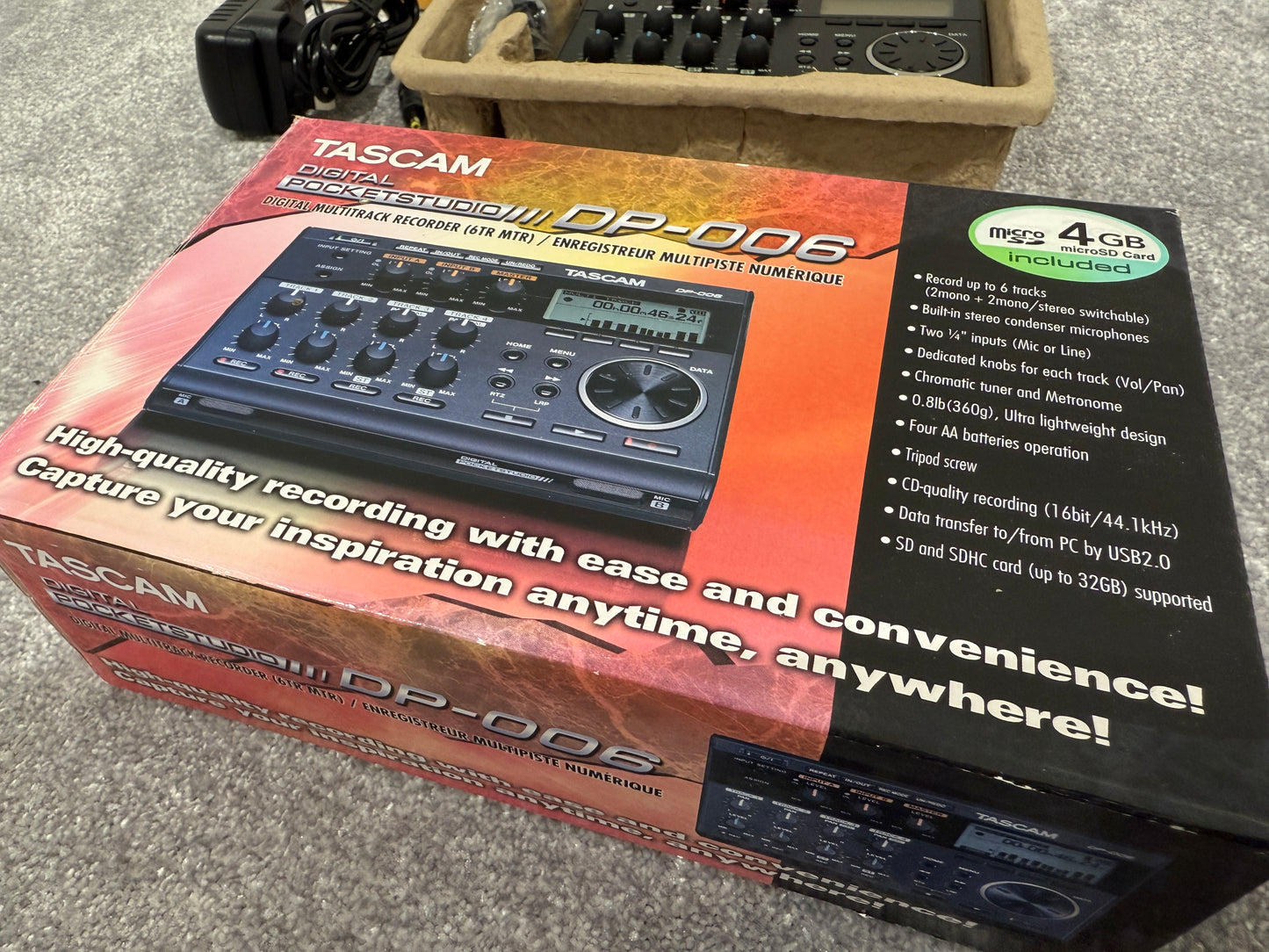 Tascam Digital Pocketstudio DP-006 (6-Track) with Power Supply