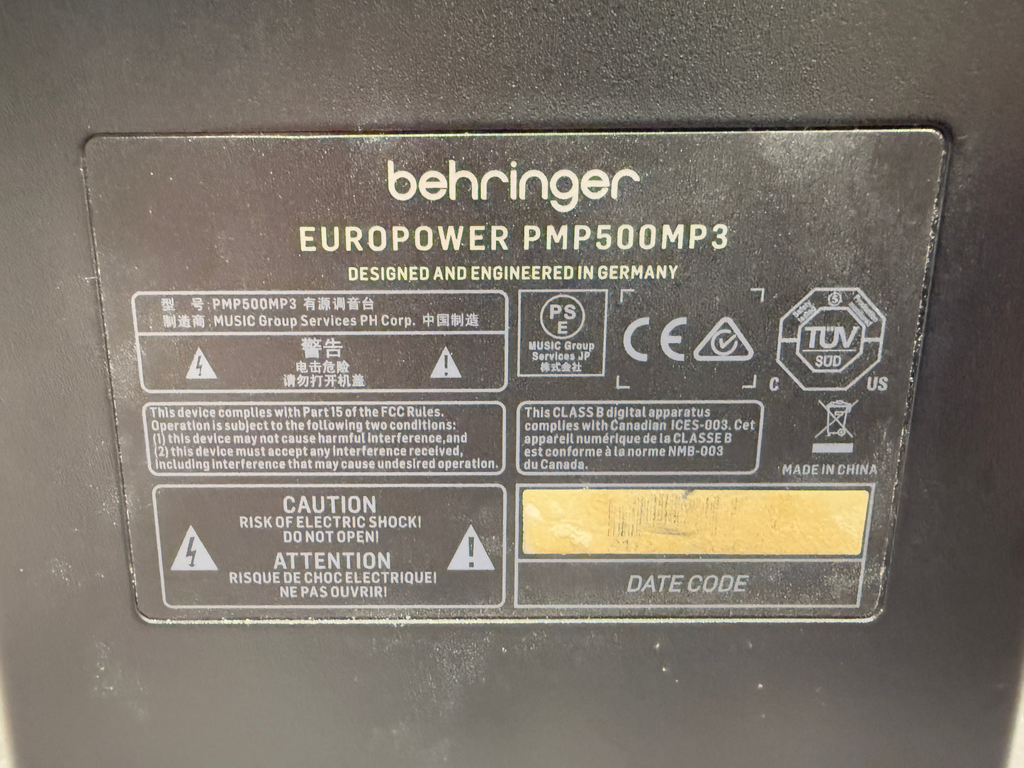 Behringer Europower PMP500 MP3 - 500 Watt Powered Mixer