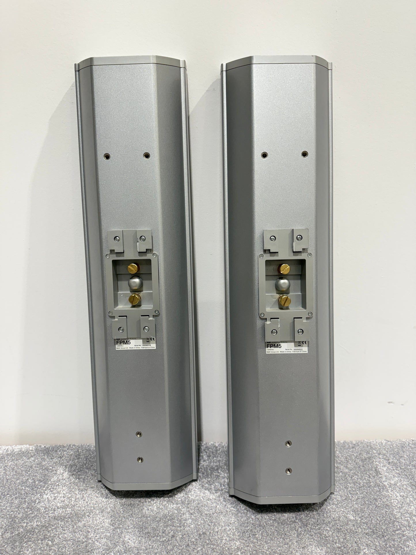 Bowers & Wilkins (B&W) FPM5 Silver Speakers (Pair)
