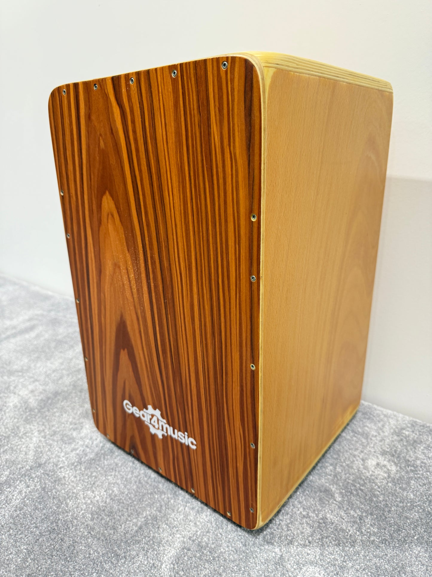 Gear4Music (G4M) Drum Box / Cajon - Teak with Travel Case