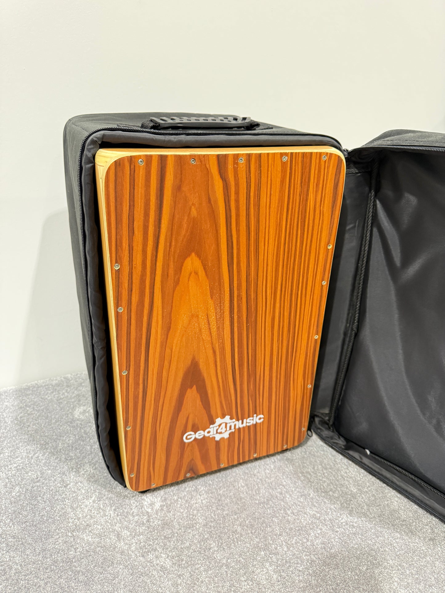 Gear4Music (G4M) Drum Box / Cajon - Teak with Travel Case