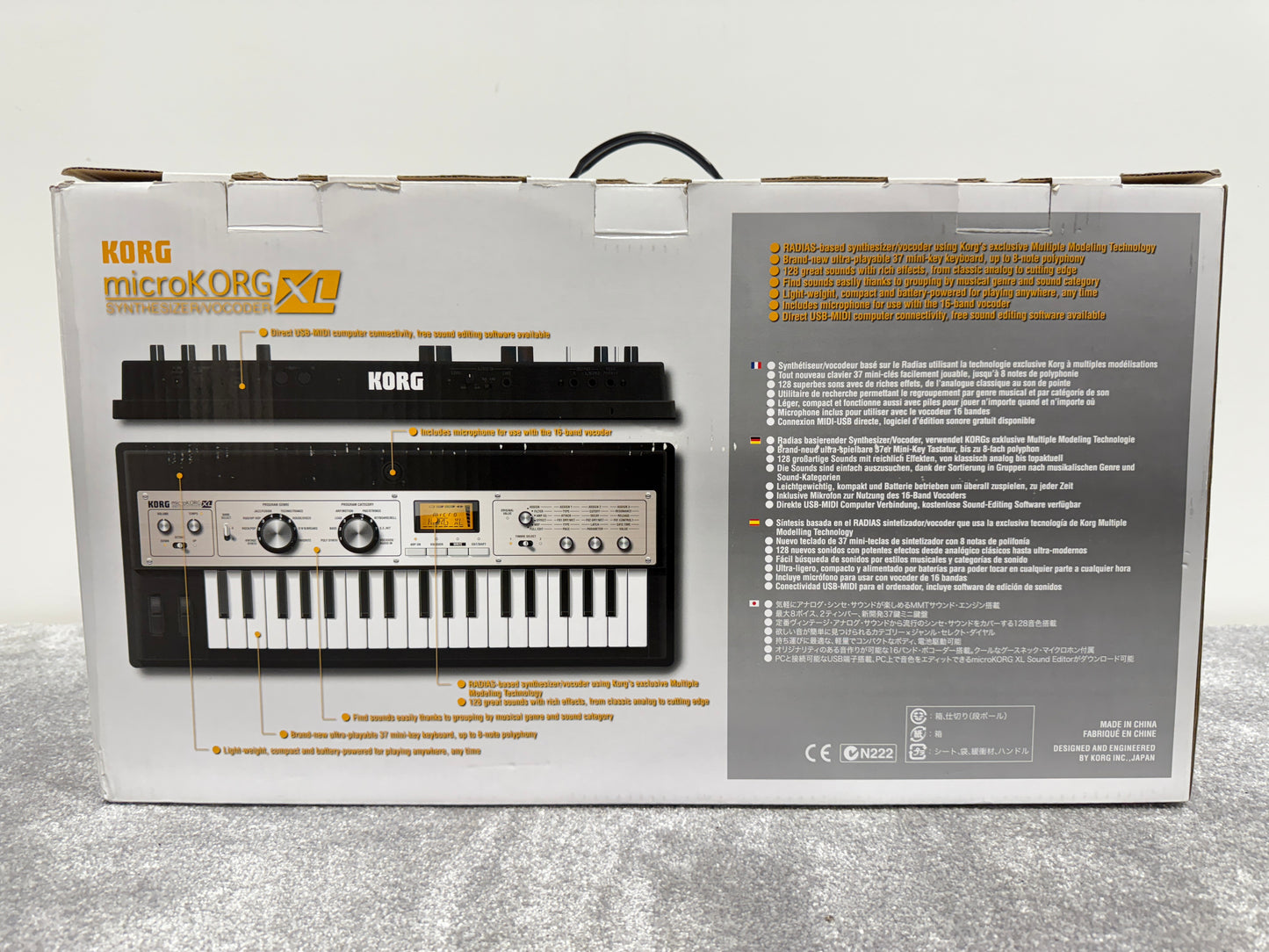 Korg microKORG XL - Synthesiser / Vocoder - 37 key mini keyboard - 128 sounds - Boxed
