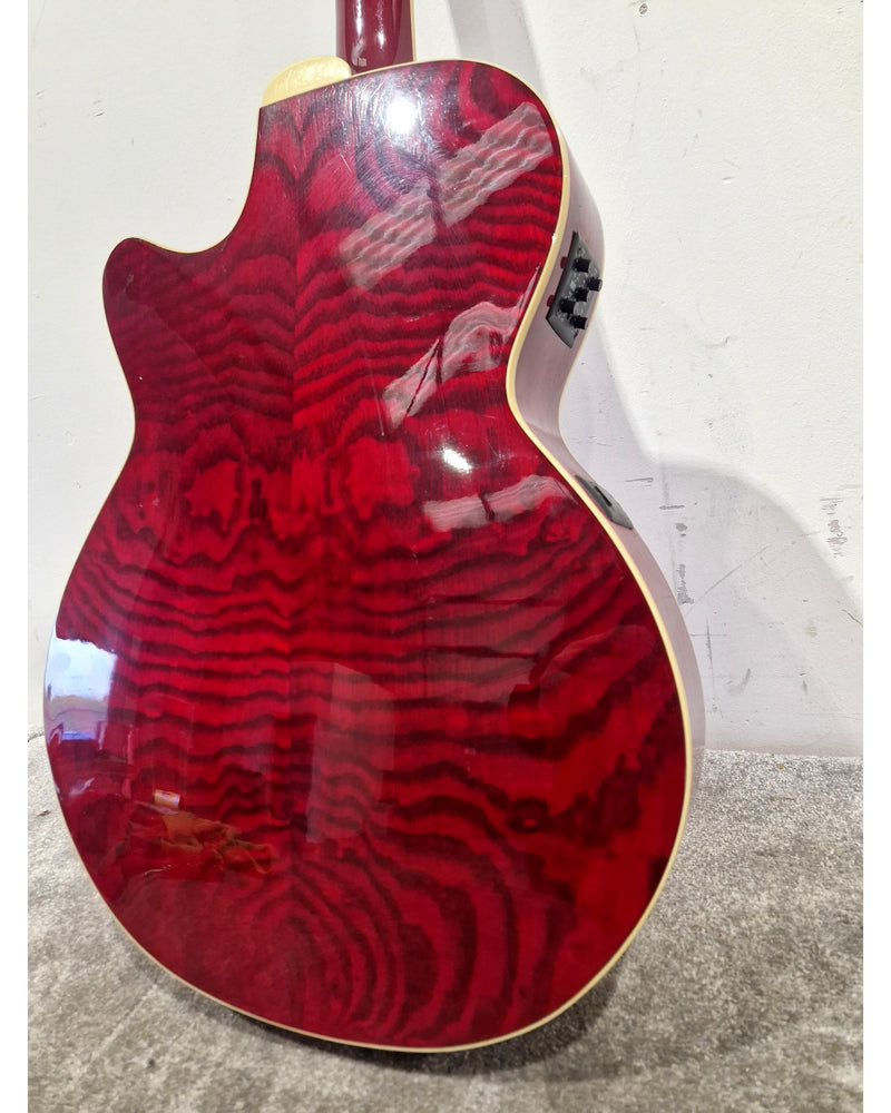 Washburn EA18TR Electro-Acoustic Guitar Red - Cutaway Design - Excellent - image 3