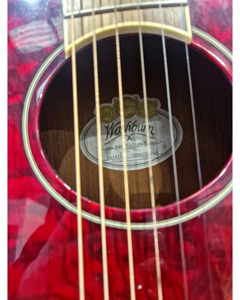 Washburn EA18TR Electro-Acoustic Guitar Red - Cutaway Design - Excellent - image 18