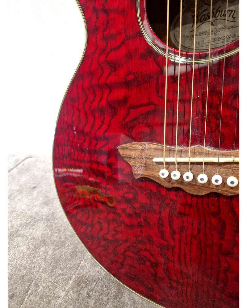 Washburn EA18TR Electro-Acoustic Guitar Red - Cutaway Design - Excellent - image 14