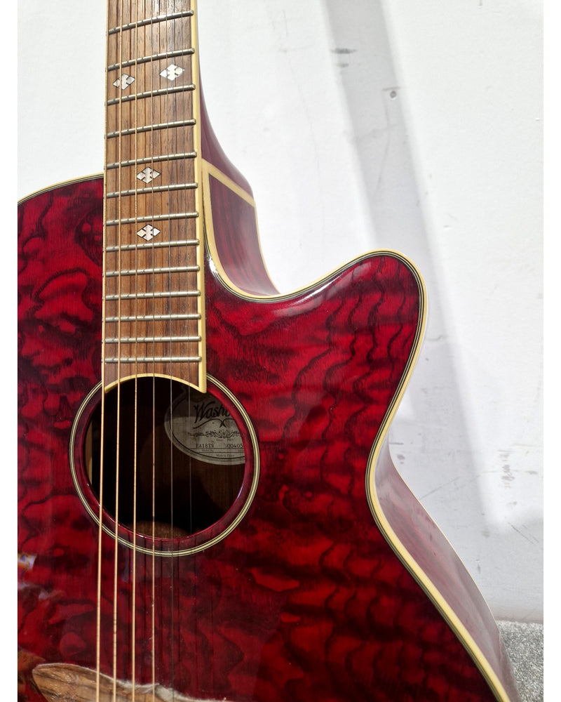 Washburn EA18TR Electro-Acoustic Guitar Red - Cutaway Design - Excellent - image 16
