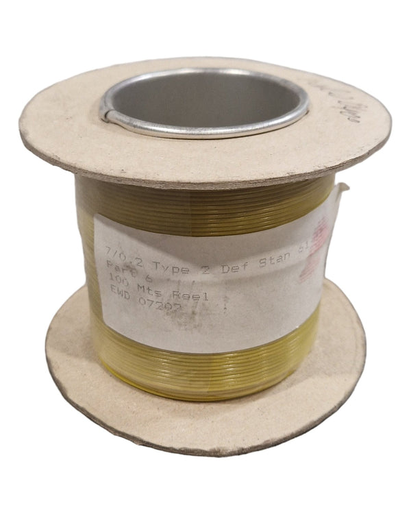 Def Spec 7/0.2mm Equipment Wire Type 2 Yellow 100 Metres - High-Grade Insulation - Excellent