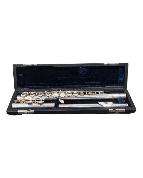 Osborne Engraved Silver Standard Nickel Flute - Elegant Design - Good w/ Hard Case