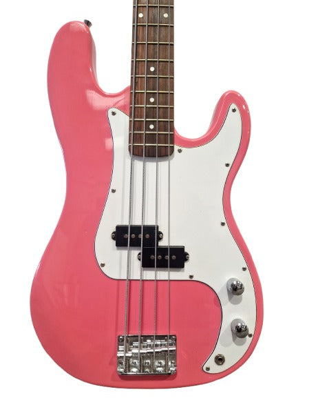 Gear4music Jive - Bass Guitar - Pink - Good - Image 1