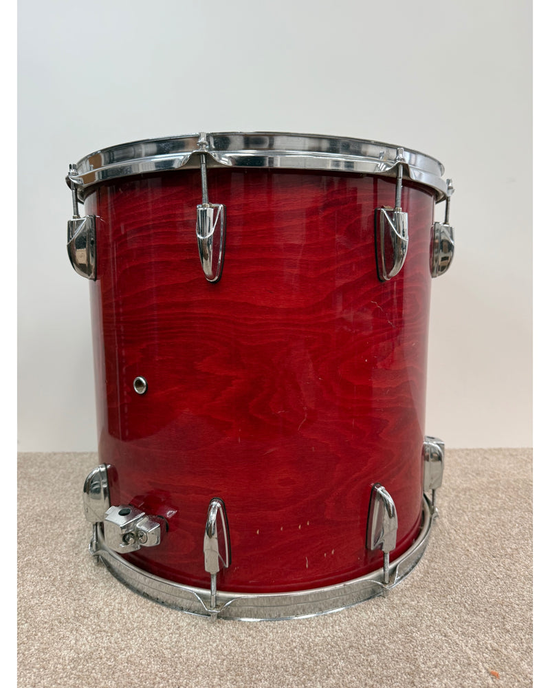 Yamaha Beech Custom Floor Tom 1990s - Acoustic Drum - Cherry - Fair w/ legs - image 3