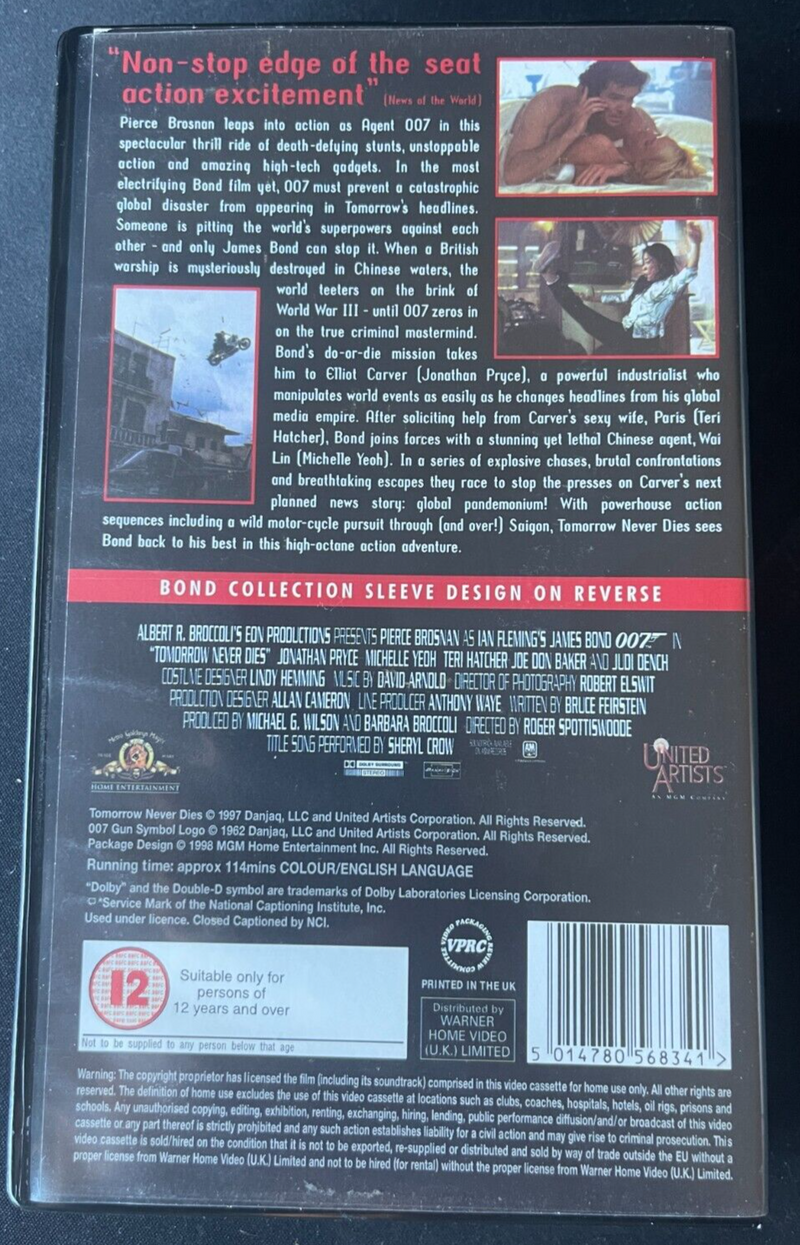 James Bond - 007 - Tomorrow Never Dies - PAL VHS Video Tape - Image 2