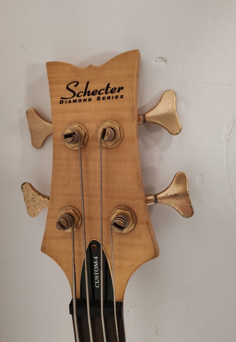 Schecter DIAMOND SERIES Custom 4 Bass Guitar active pickups - Wood Natural - Image 4