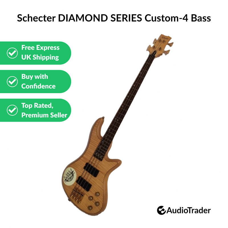 Schecter DIAMOND SERIES Custom 4 Bass Guitar active pickups - Wood Natural - Image 1
