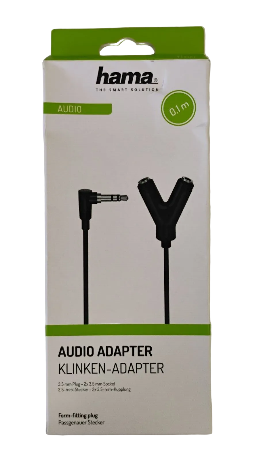 Hama Audio Adapter Single Male 3.5mm Jack to Dual Female Y Splitter