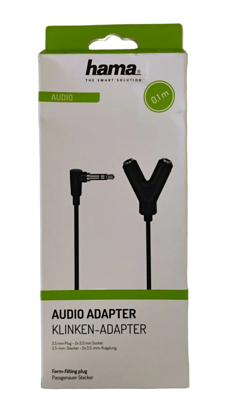 Hama Audio Adapter Single Male 3.5mm Jack to Dual Female Y Splitter - Image 1