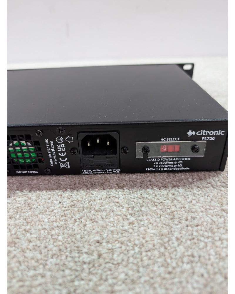 Citronic PL720 - Power Amplifier - Black/Dark Blue - Very Good - image 8