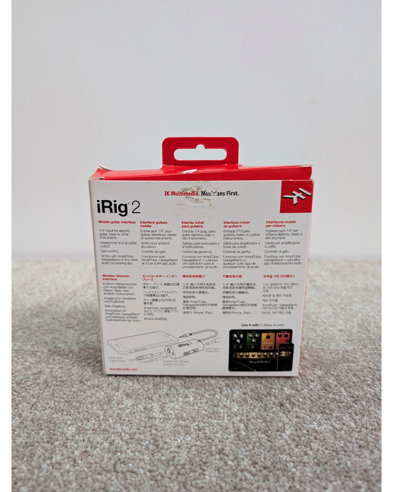 IK Multimedia iRig 2 - Audio Interface - Black - Excellent w/ Original Box & Manuals - image 4