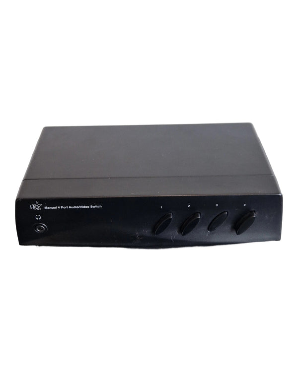 HQ Manual 4 Port Audio/Video Switch - Switcher - Black - Good