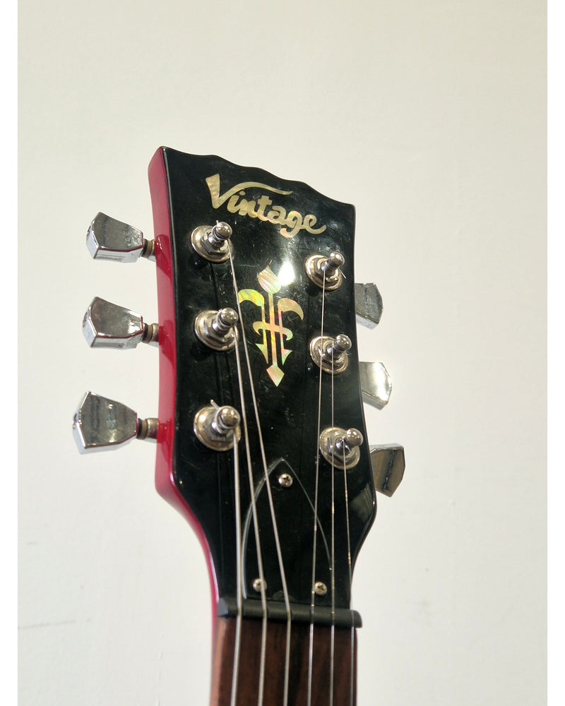Vintage VS6 - Electric Guitar - Cherry Red - Very Good w/ Hard Case & Soft Case - Image 11