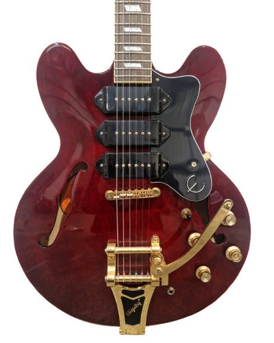 Epiphone Riviera P93 - Semi-Hollow Electric Guitar - Dark Red - Excellent w/ Hard Case