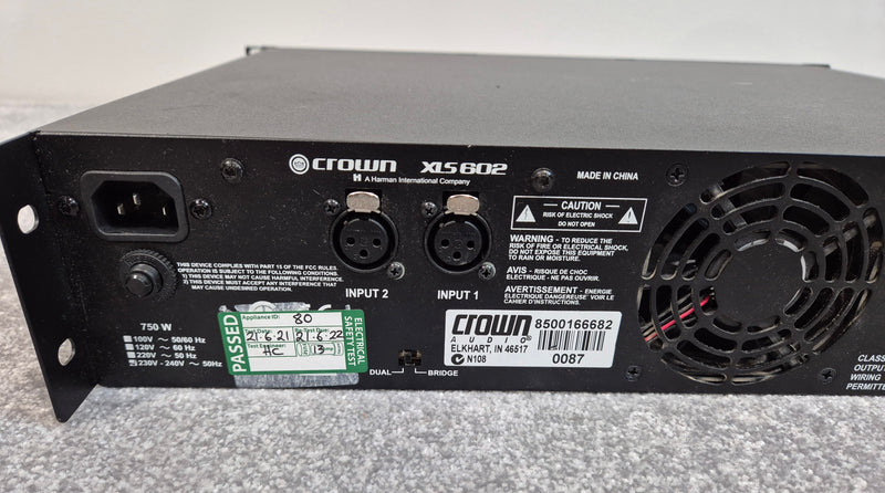 Crown XLS 602 - Two-Channel Stereo Power Amplifier - Image 7