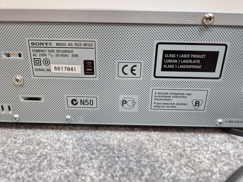 Sony CD Recorder RCD-W100 - 2-Disc CD-RW Recorder - Image 7