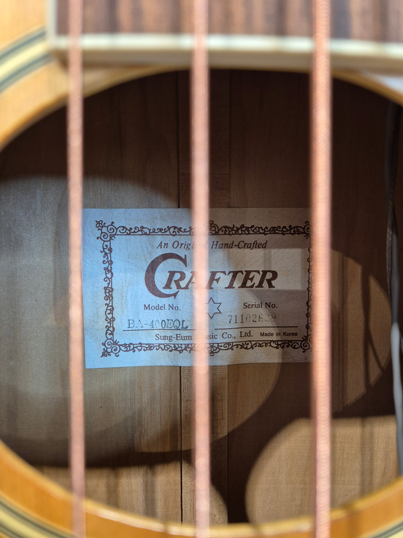 Crafter BA400EQL - Acoustic Bass Guitar - Left-Handed - Soft Bag - Image 4