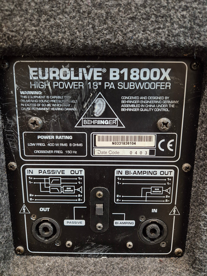 Behringer EUROLIVE B1800 - Black - 18